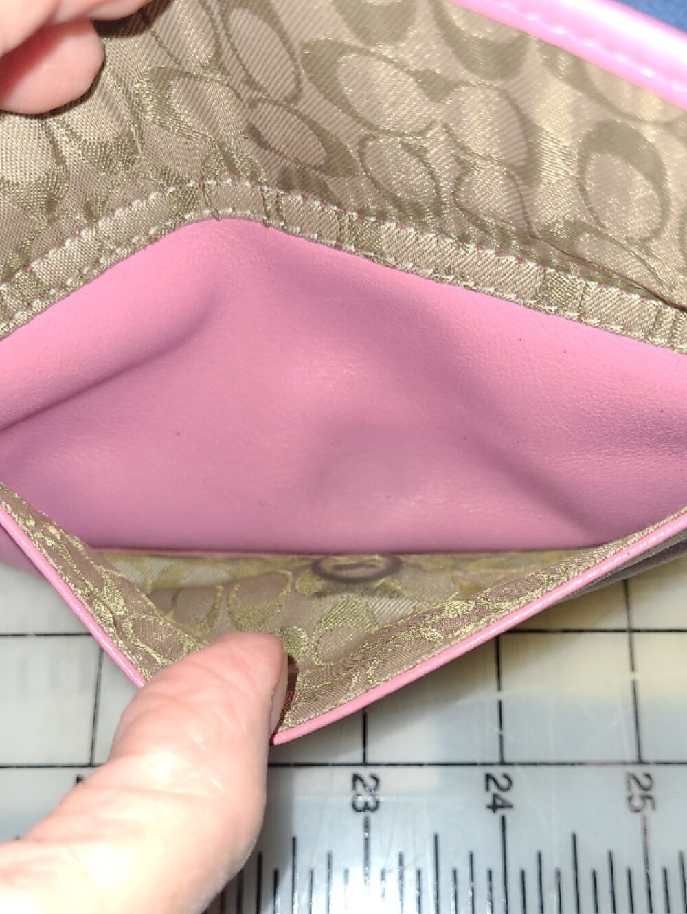 Coach Pink Leather Wristlet with Front Buckle Pocket - Picture 6 of 11